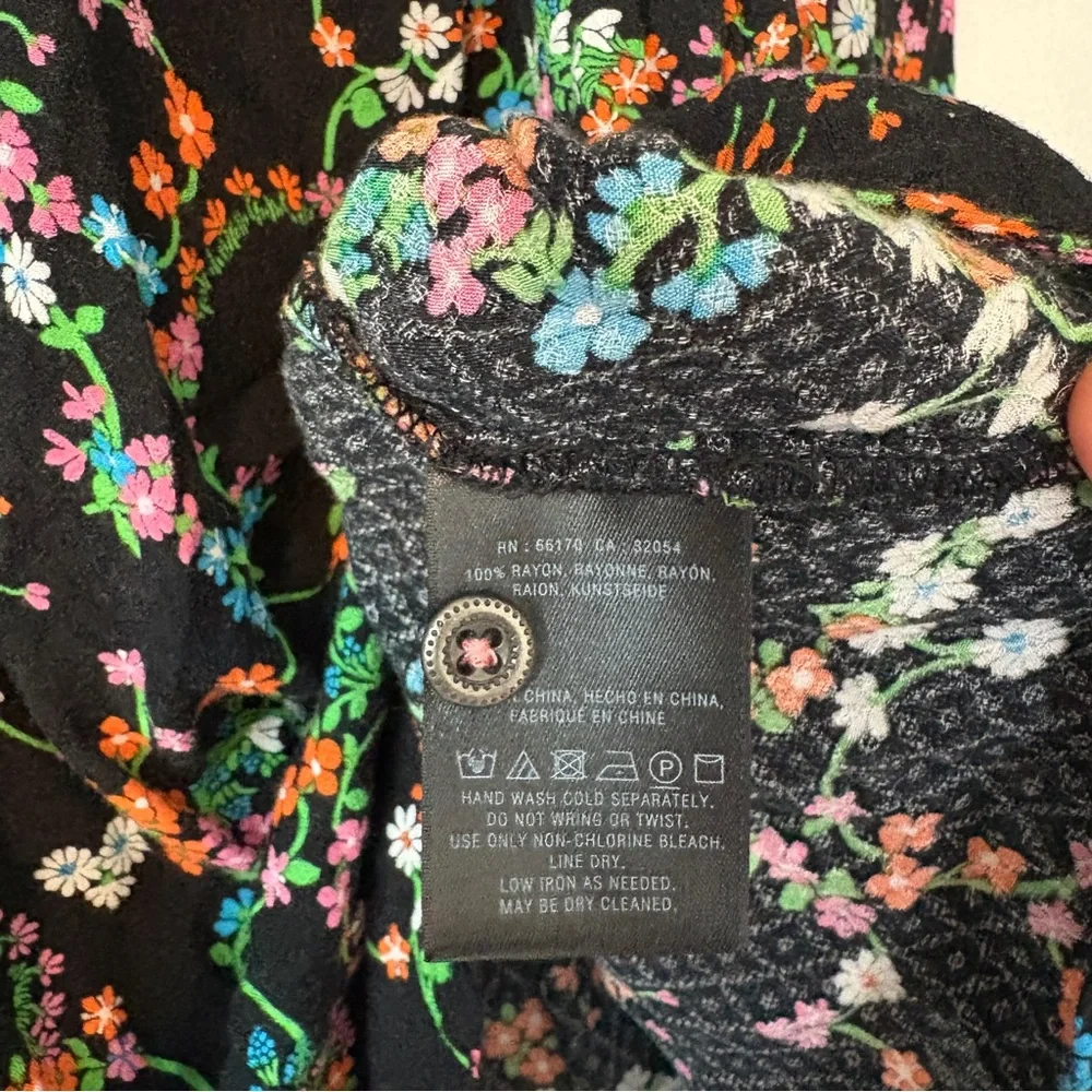 Anthropologie Black Floral Blouse - Picture 6 of 9